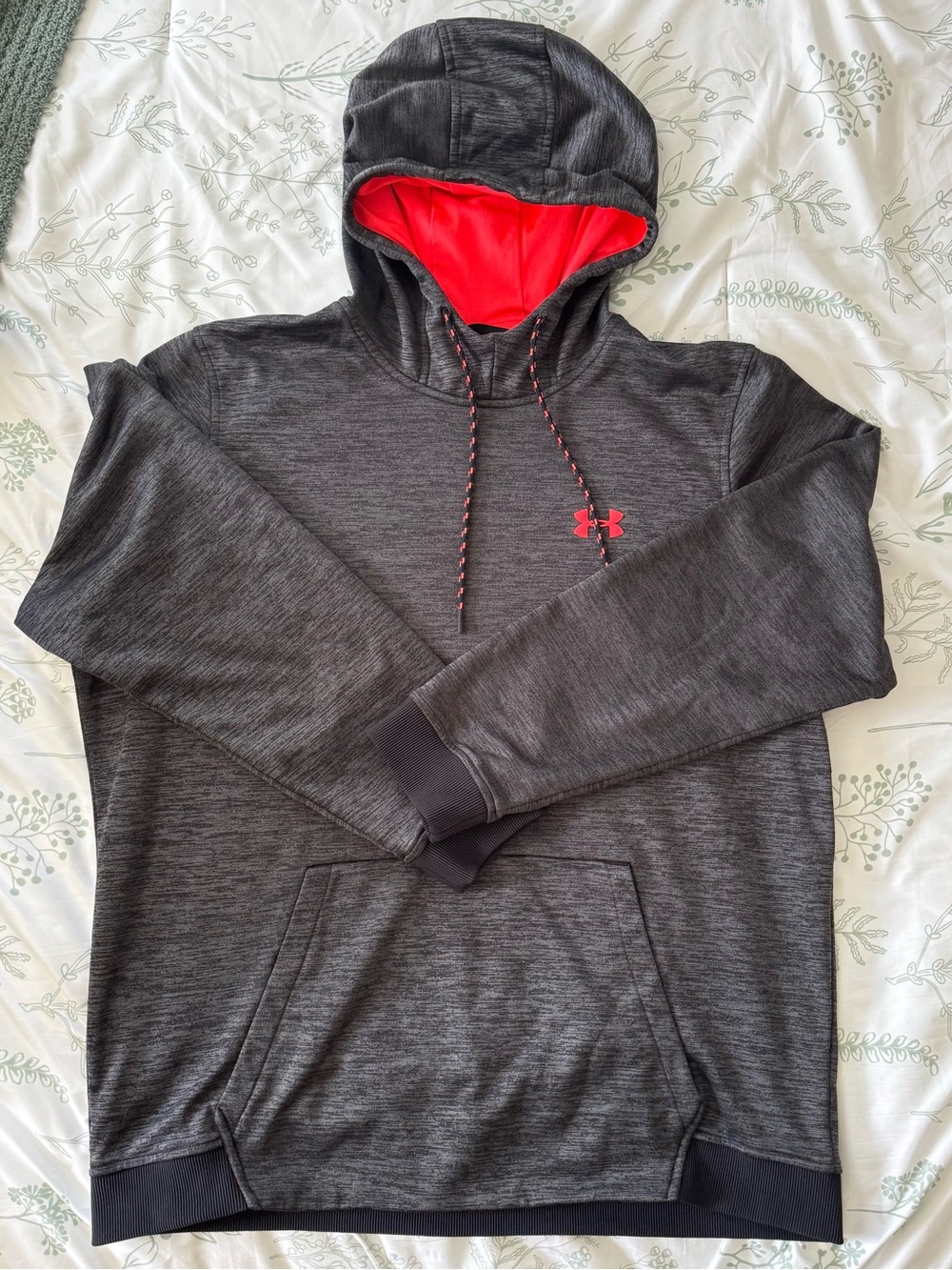 Men’s Under Armour Fleece Twist Hooded Sweatshirt in Black/Orange-inlet XL - Picture 5 of 8